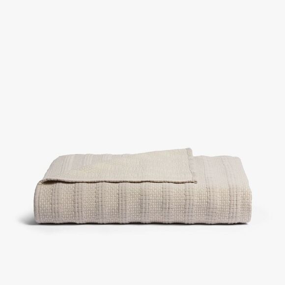 Open Box - Parachute - Desert Stripe Bed Blanket Queen/King Na Natural